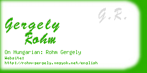 gergely rohm business card